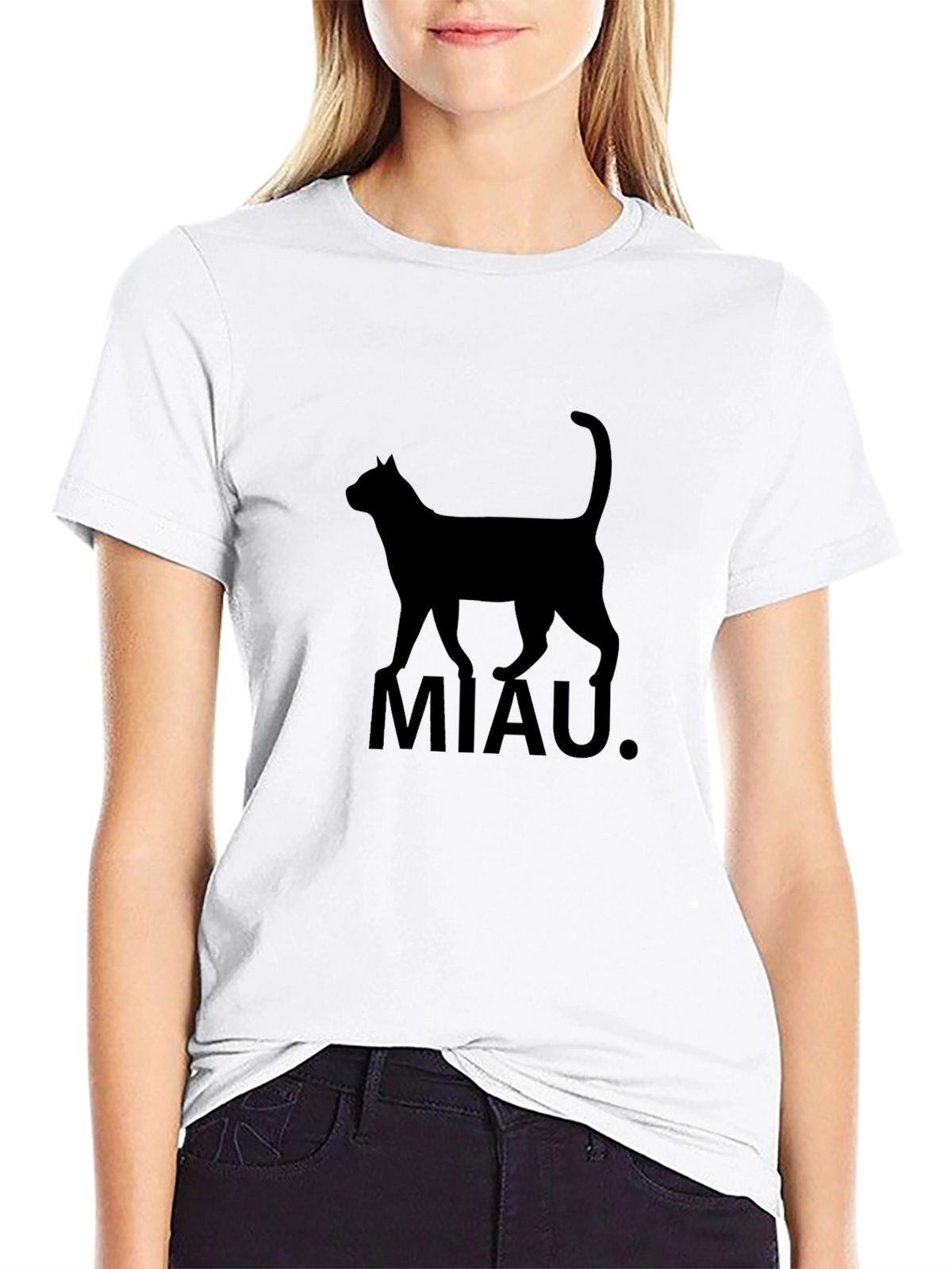 Black Cat MIAU T-Shirt - Graphic Tee