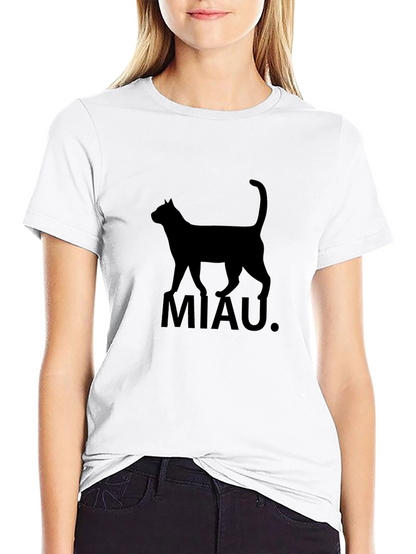 Black Cat MIAU T-Shirt - Graphic Tee