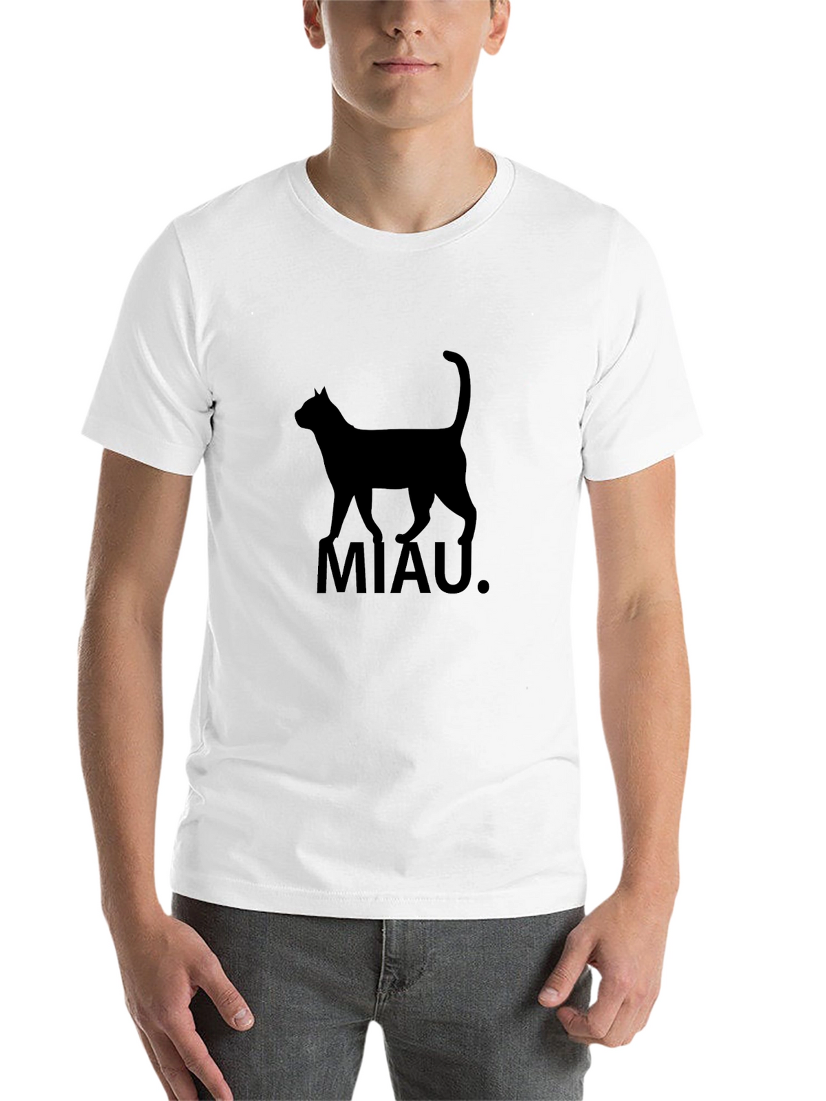 Black Cat MIAU T-Shirt - Graphic Tee