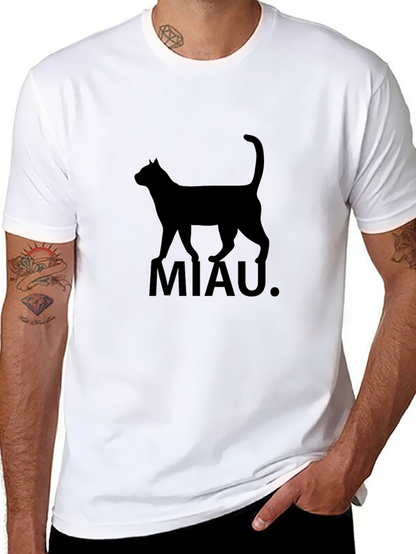 Black Cat MIAU T-Shirt - Graphic Tee
