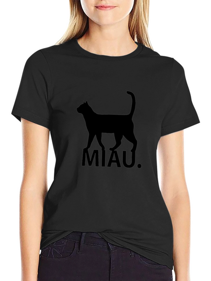 Black Cat MIAU T-Shirt - Graphic Tee