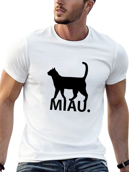 Black Cat MIAU T-Shirt - Graphic Tee