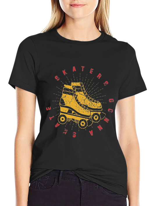 Retro Roller Skater Graphic Tee - Skate or Die!