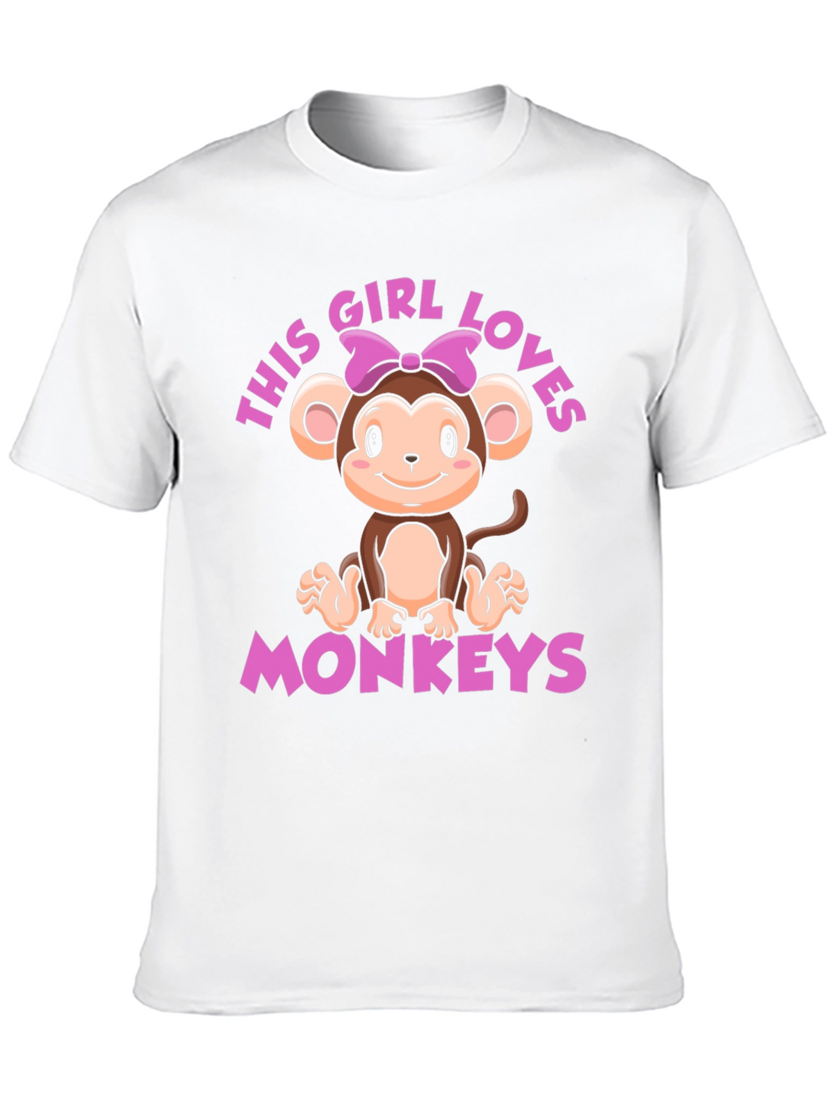 Girl Loves Monkeys T-Shirt - Cute Monkey Graphic Tee