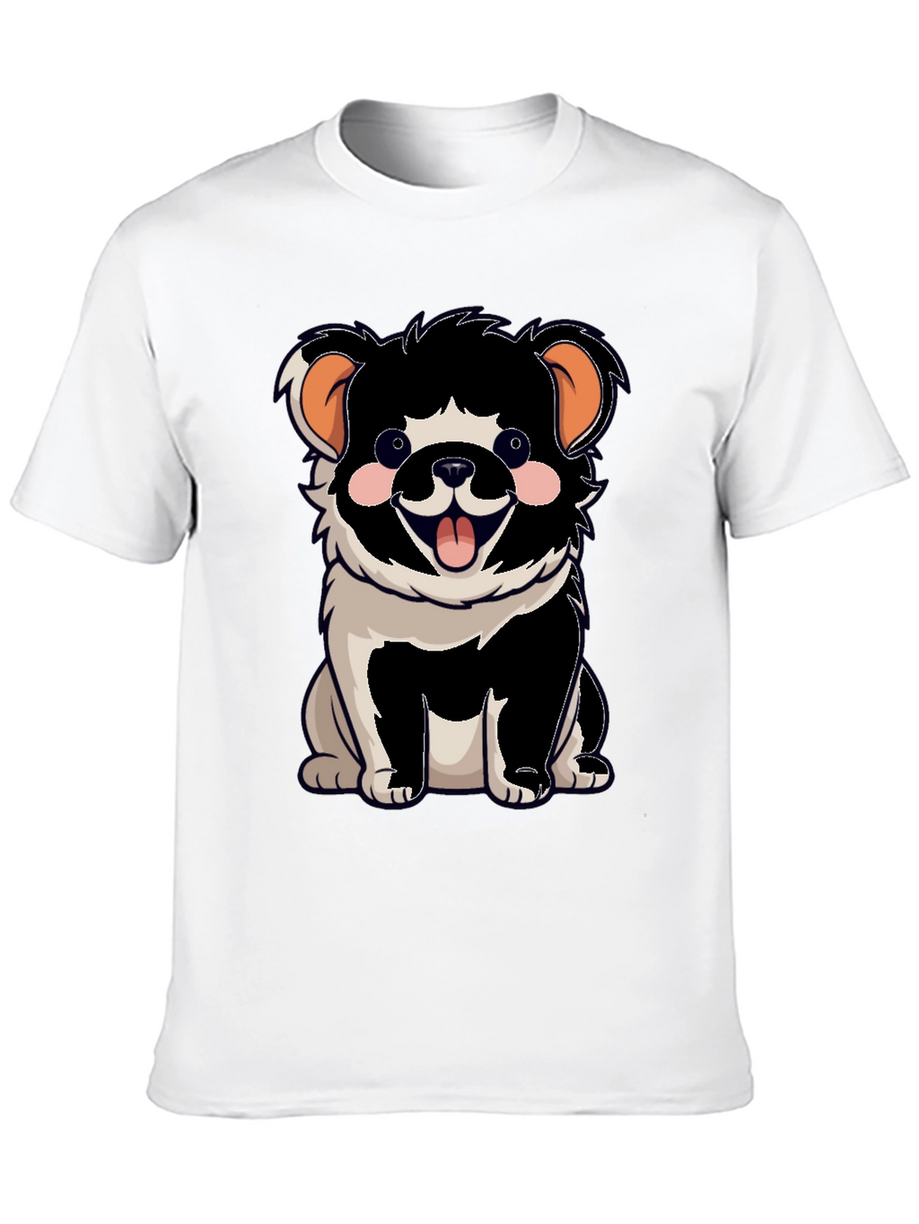 Cartoon Dog Graphic T-Shirt Black Unisex