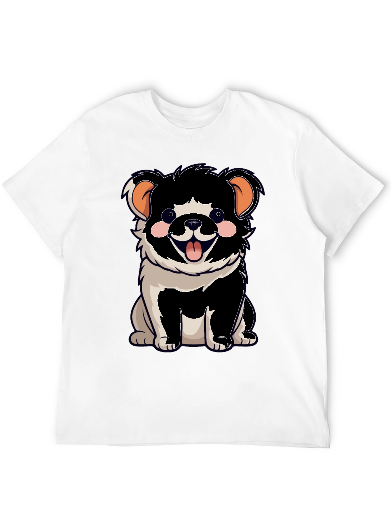 Cartoon Dog Graphic T-Shirt Black Unisex