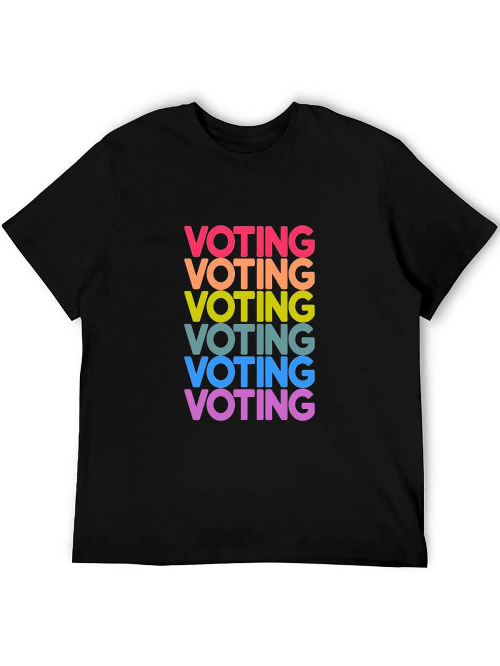 Vote Rainbow Text Graphic Black Tee