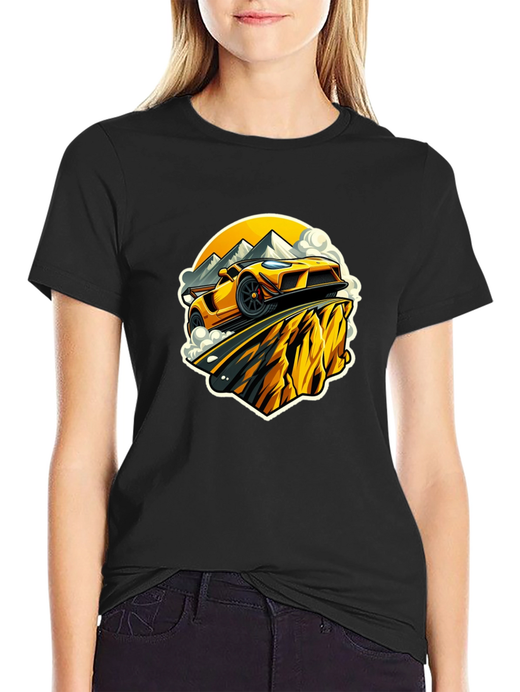 Yellow Car Mountain Road Trip T-Shirt