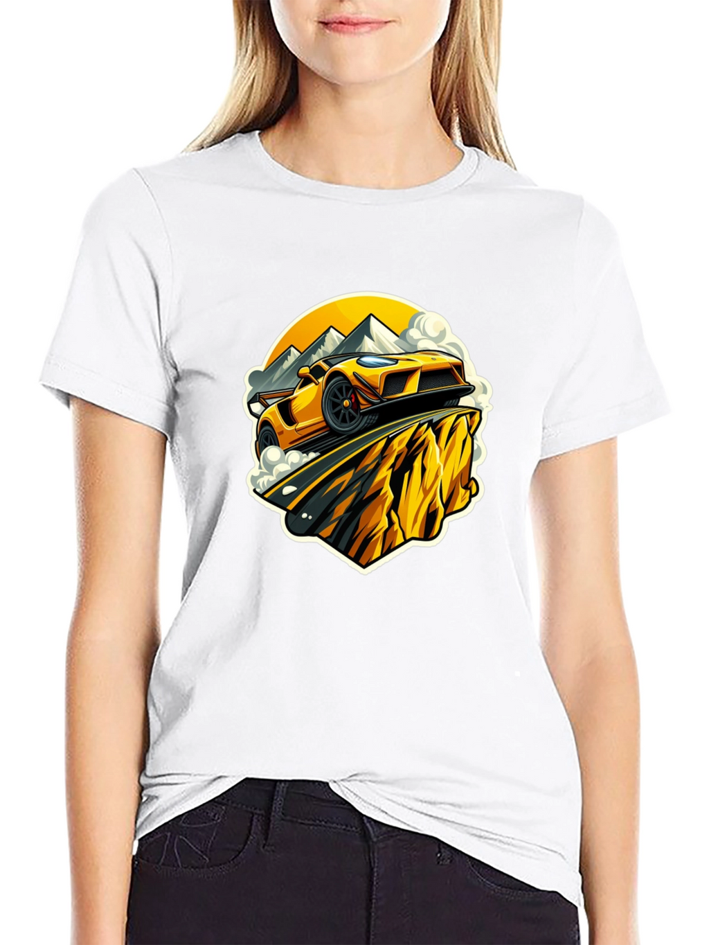 Yellow Car Mountain Road Trip T-Shirt