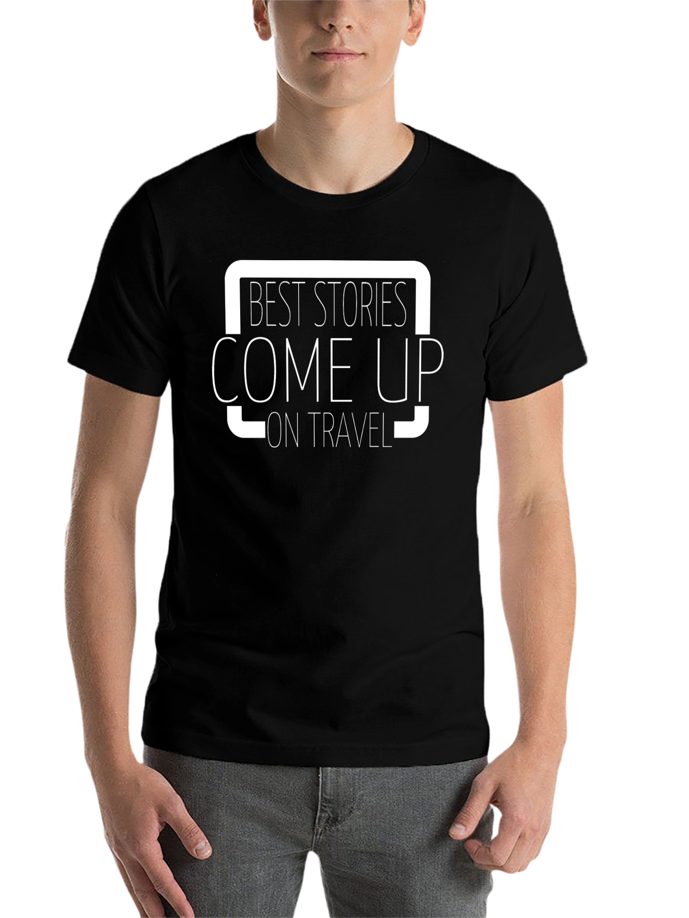 Best Stories Come Up On Travel - Black T-Shirt