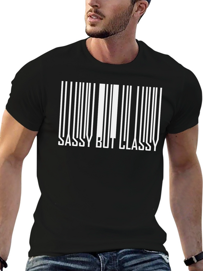 Sassy But Classy Barcode Graphic Tee - Black