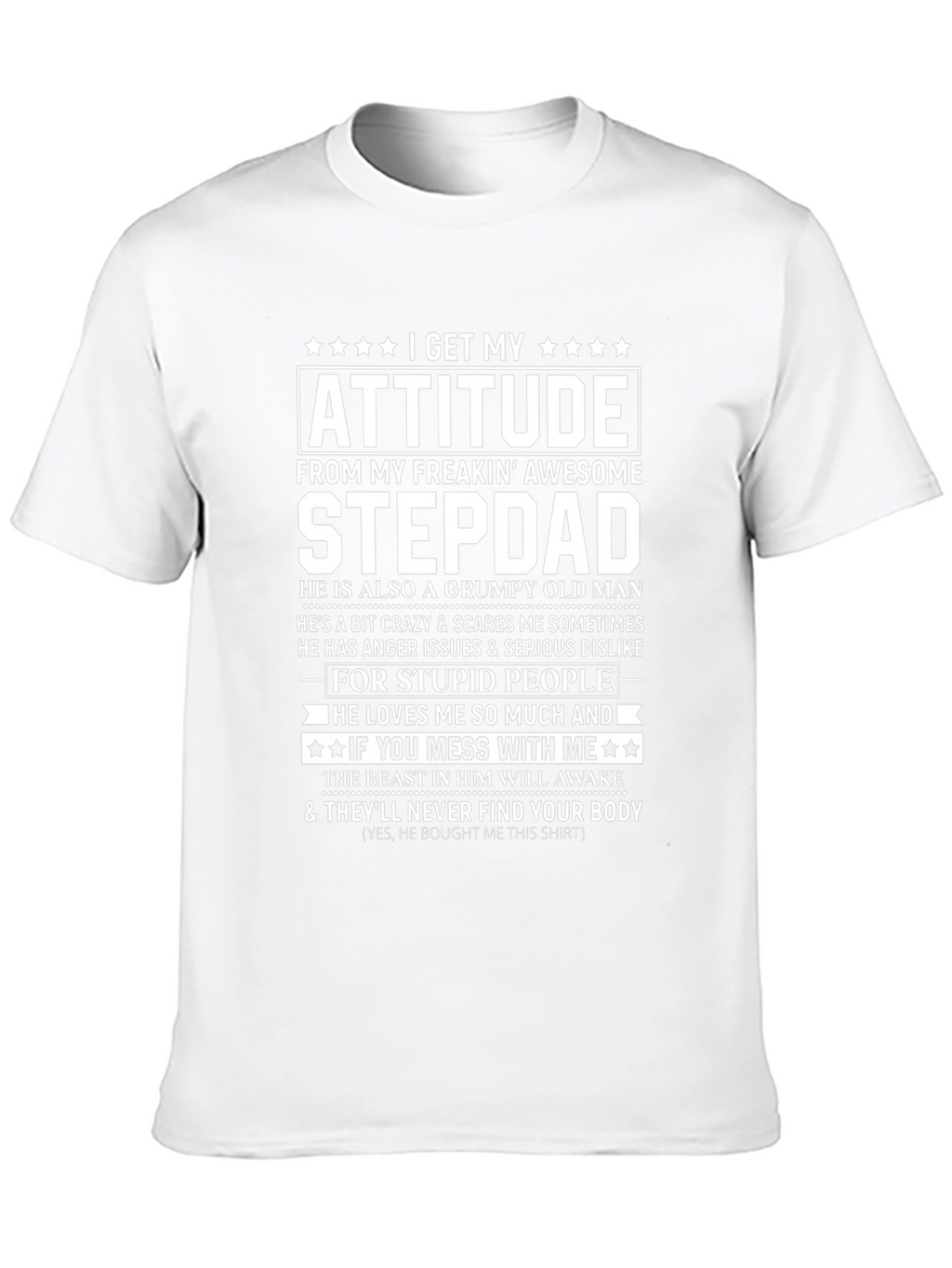 Awesome Stepdad T-Shirt: Attitude & Humor
