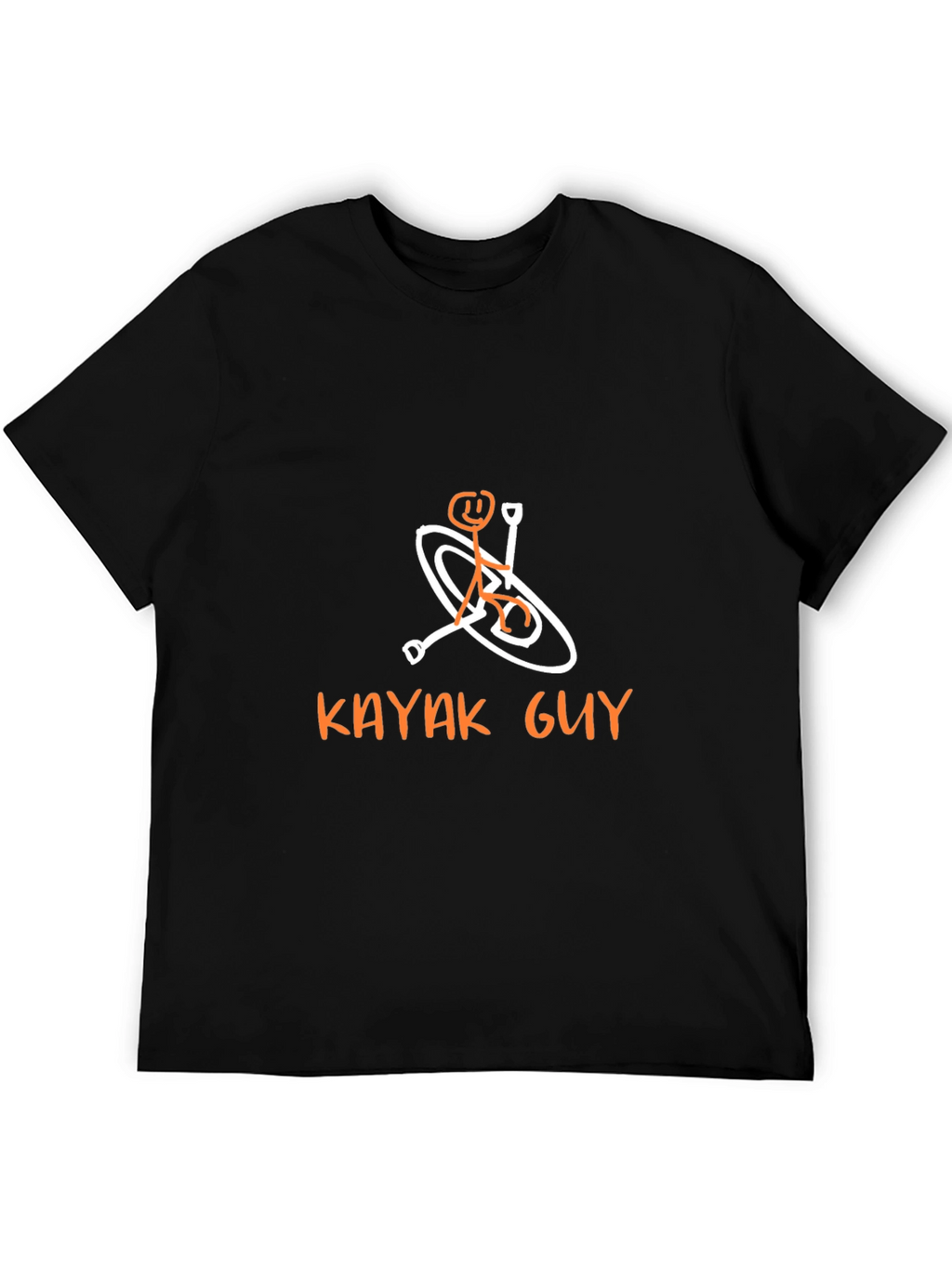 Kayaking Stick Figure Graphic Tee - Black