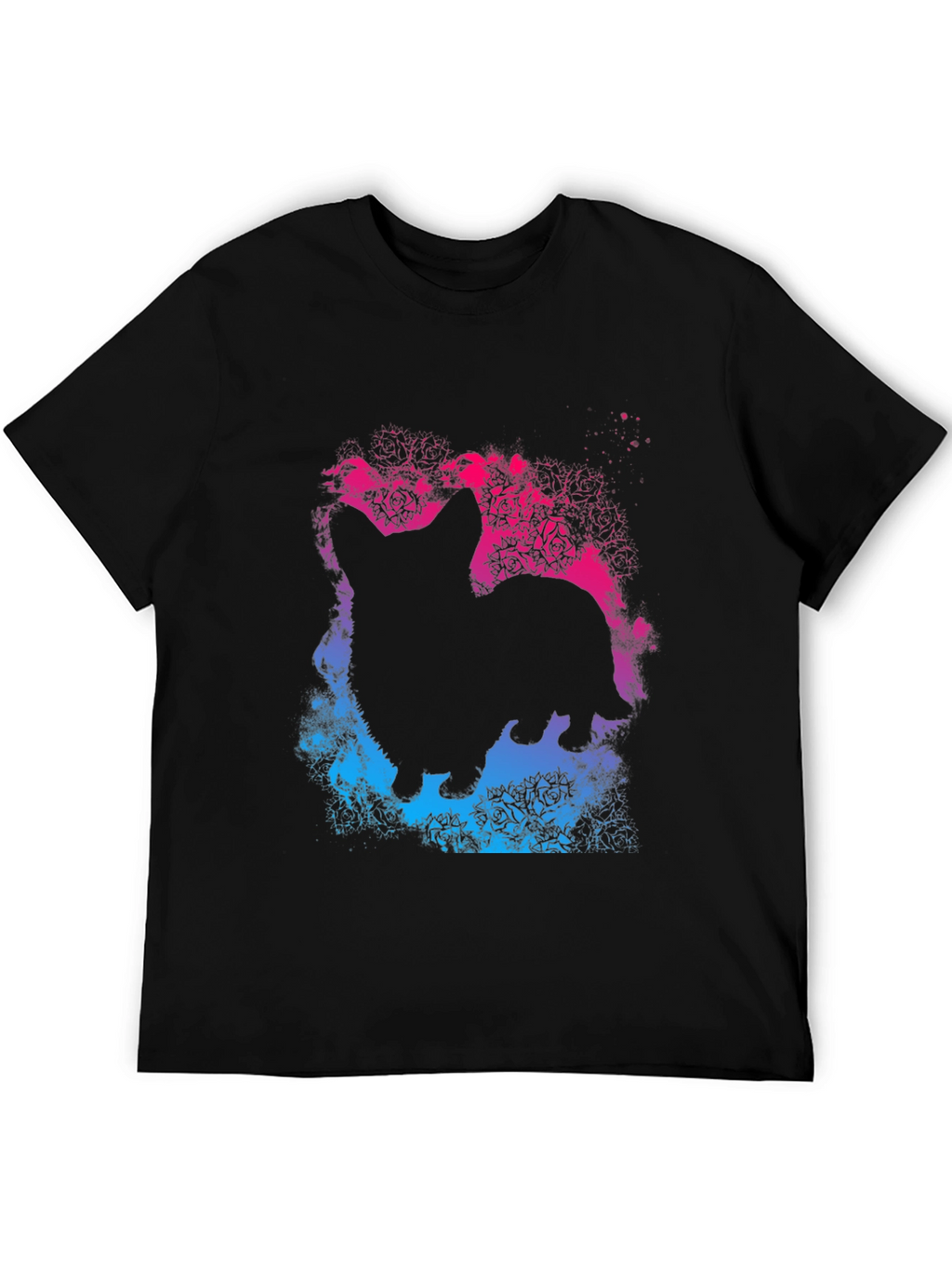Corgi Silhouette Rose T-Shirt