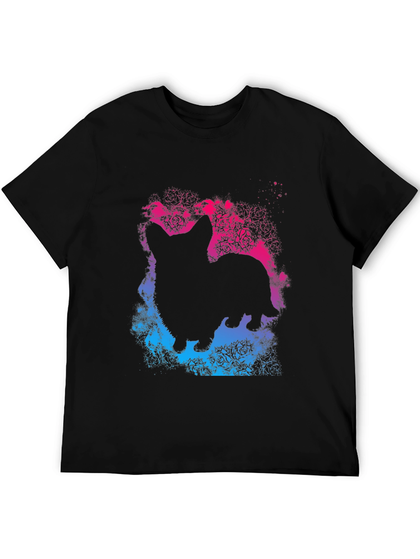 Corgi Silhouette Rose T-Shirt