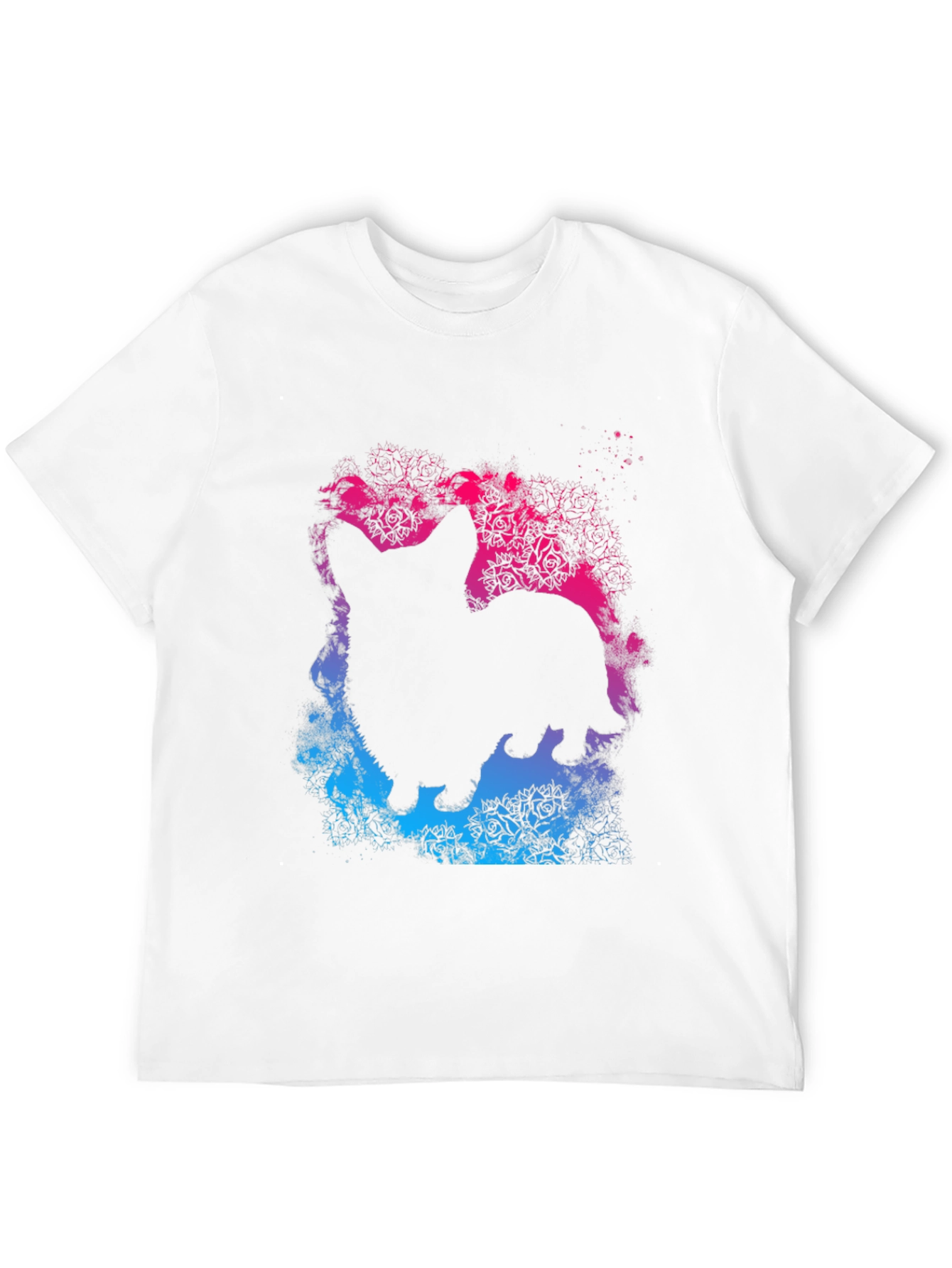 Corgi Silhouette Rose T-Shirt