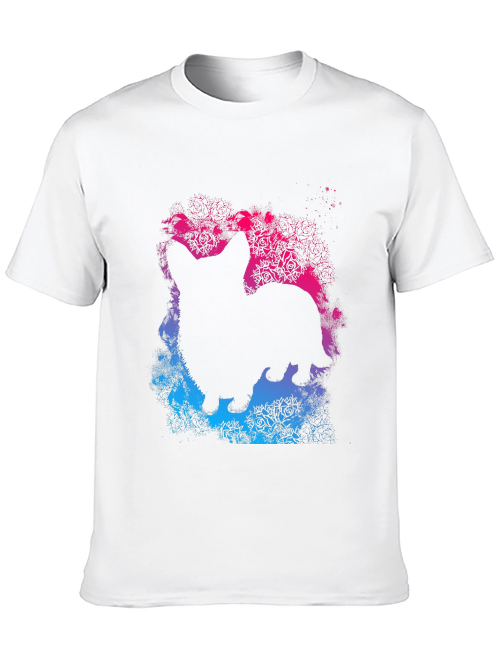 Corgi Silhouette Rose T-Shirt