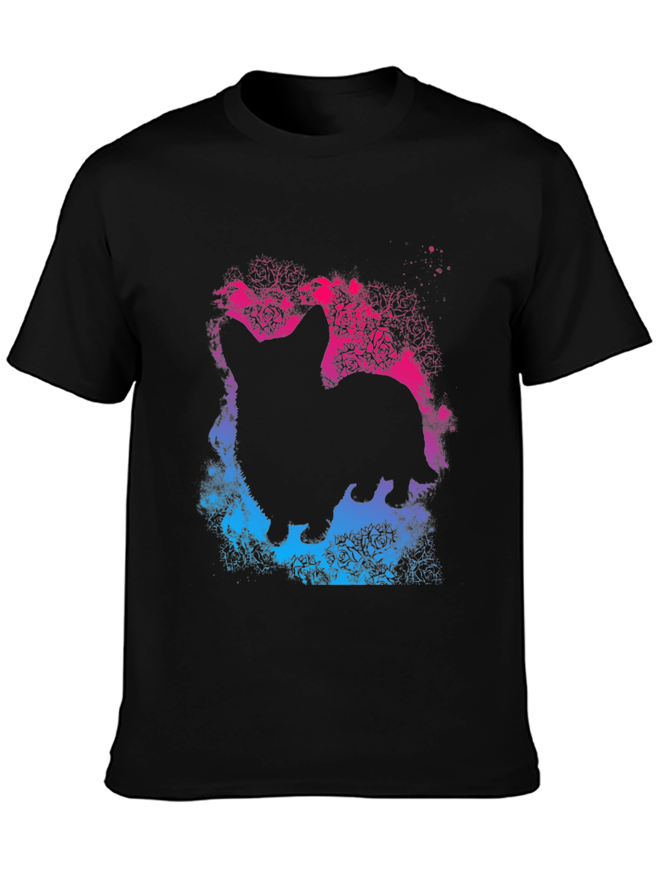 Corgi Silhouette Rose T-Shirt