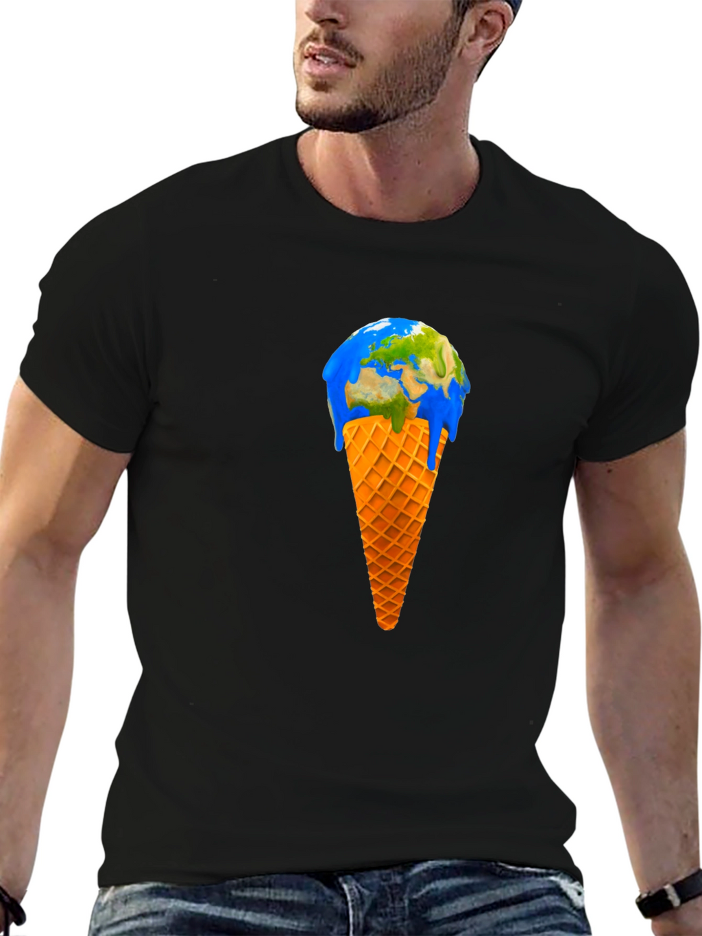 Earth Ice Cream Cone Graphic Tee