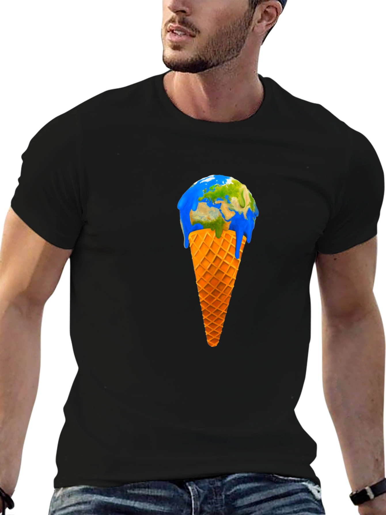 Earth Ice Cream Cone Graphic Tee