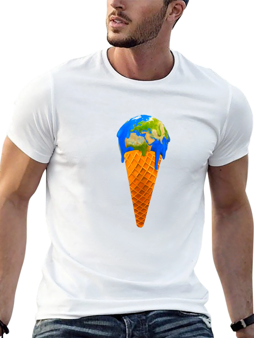 Earth Ice Cream Cone Graphic Tee