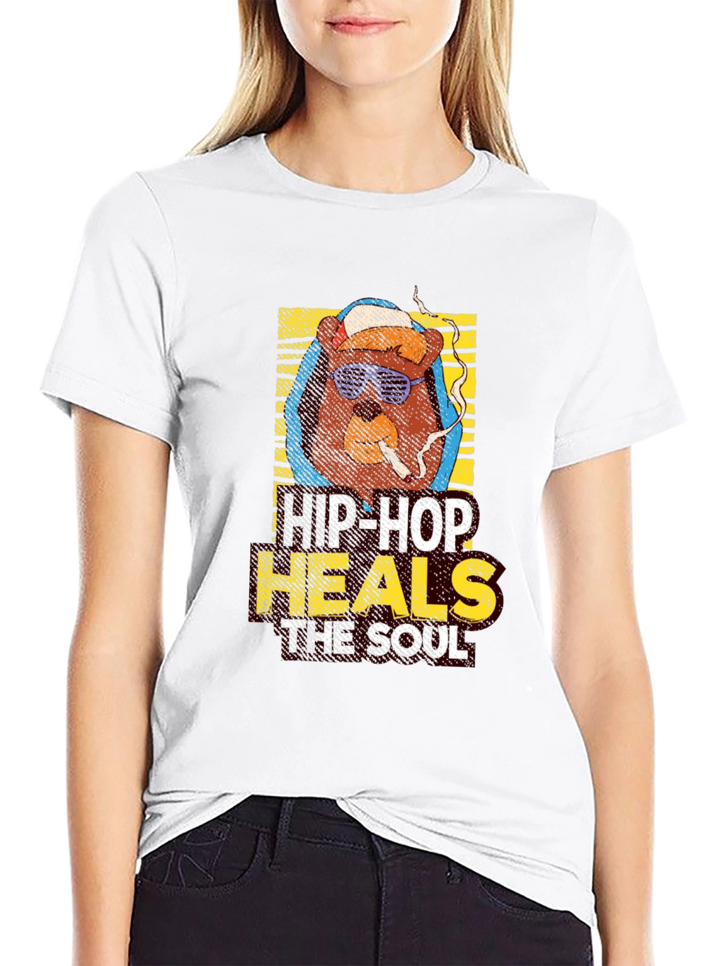 Hip-Hop Bear Graphic T-Shirt - Urban Style