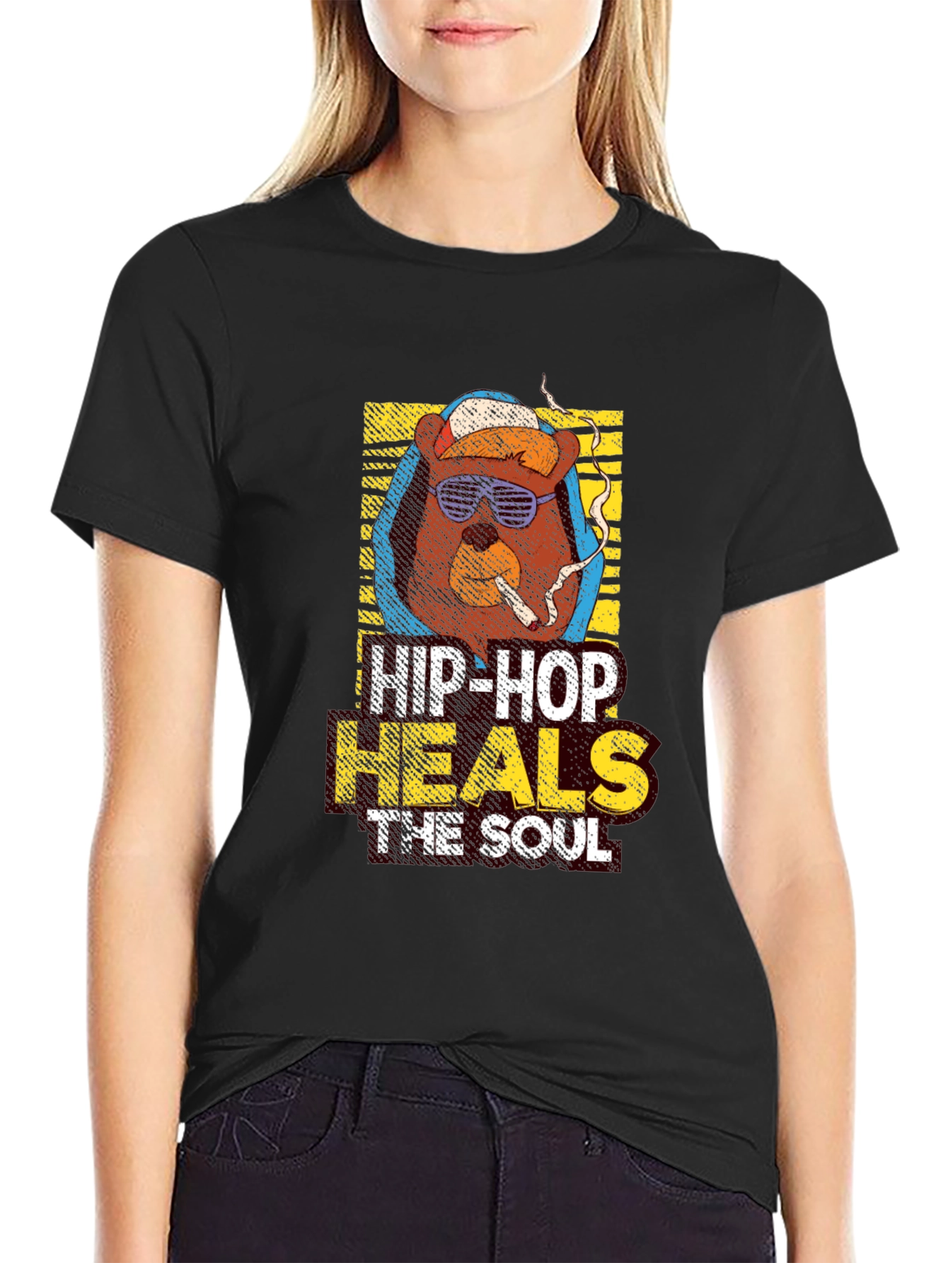 Hip-Hop Bear Graphic T-Shirt - Urban Style