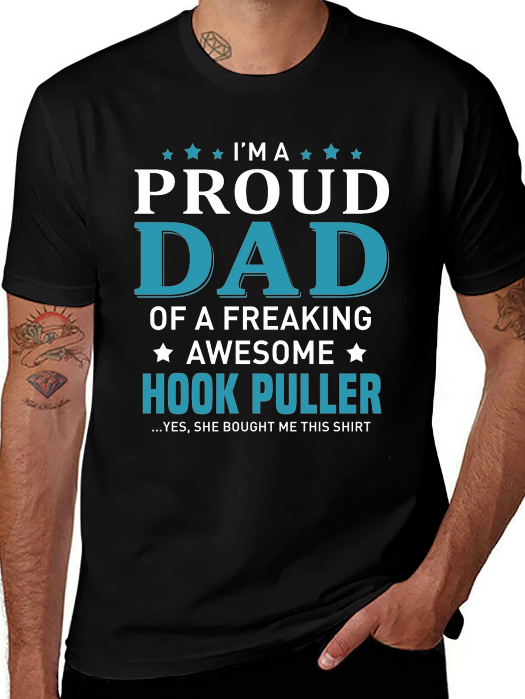 Proud Dad Hook Puller T-Shirt - Awesome Fishing Gift