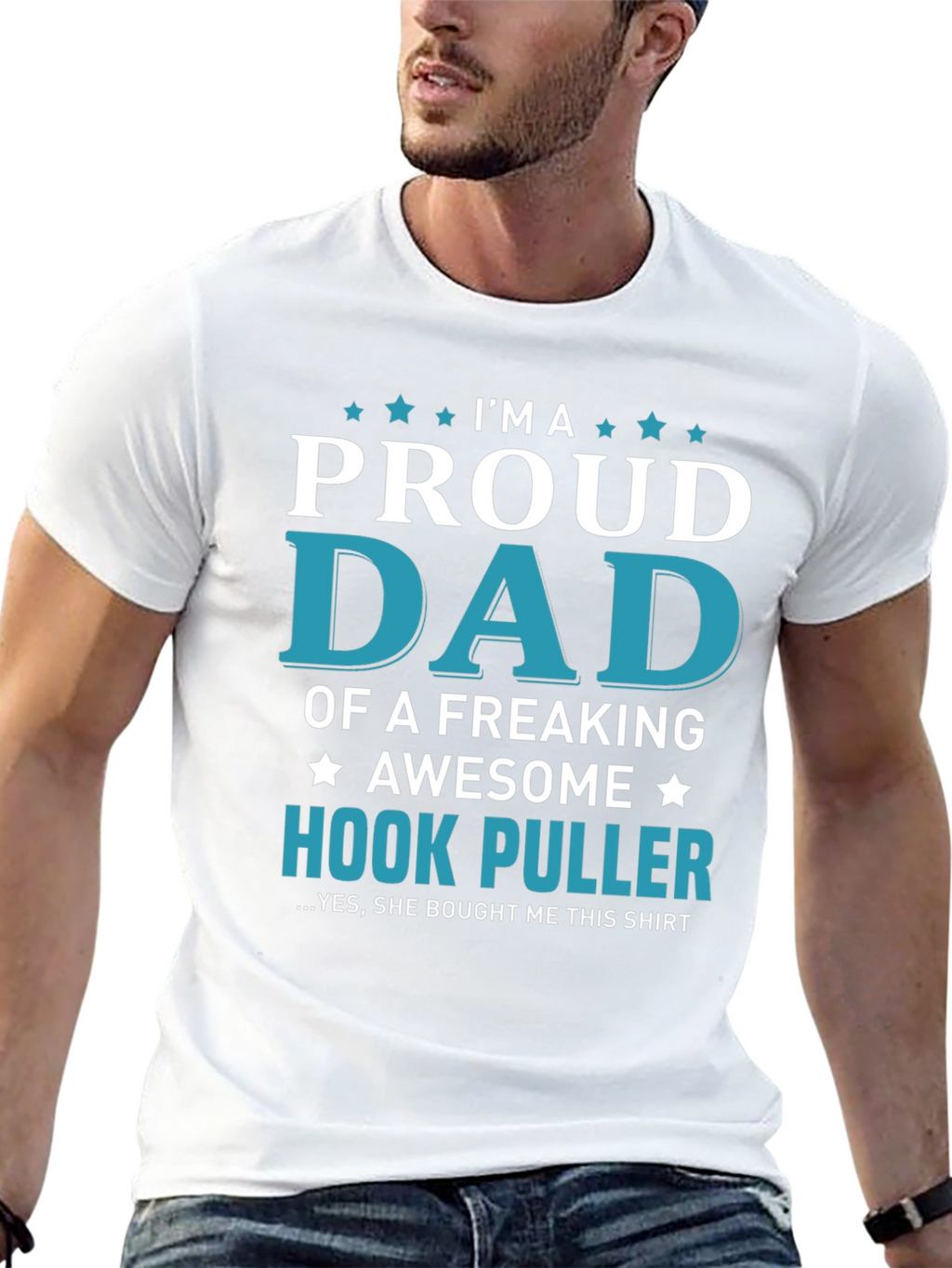 Proud Dad Hook Puller T-Shirt - Awesome Fishing Gift