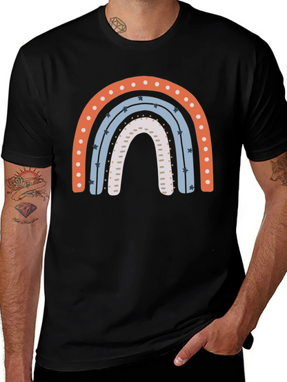 Rainbow Graphic Print Black T-Shirt
