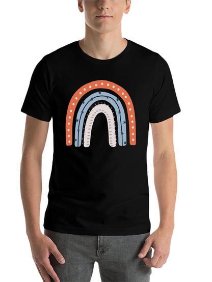 Rainbow Graphic Print Black T-Shirt