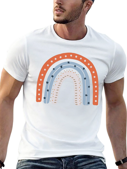 Rainbow Graphic Print Black T-Shirt
