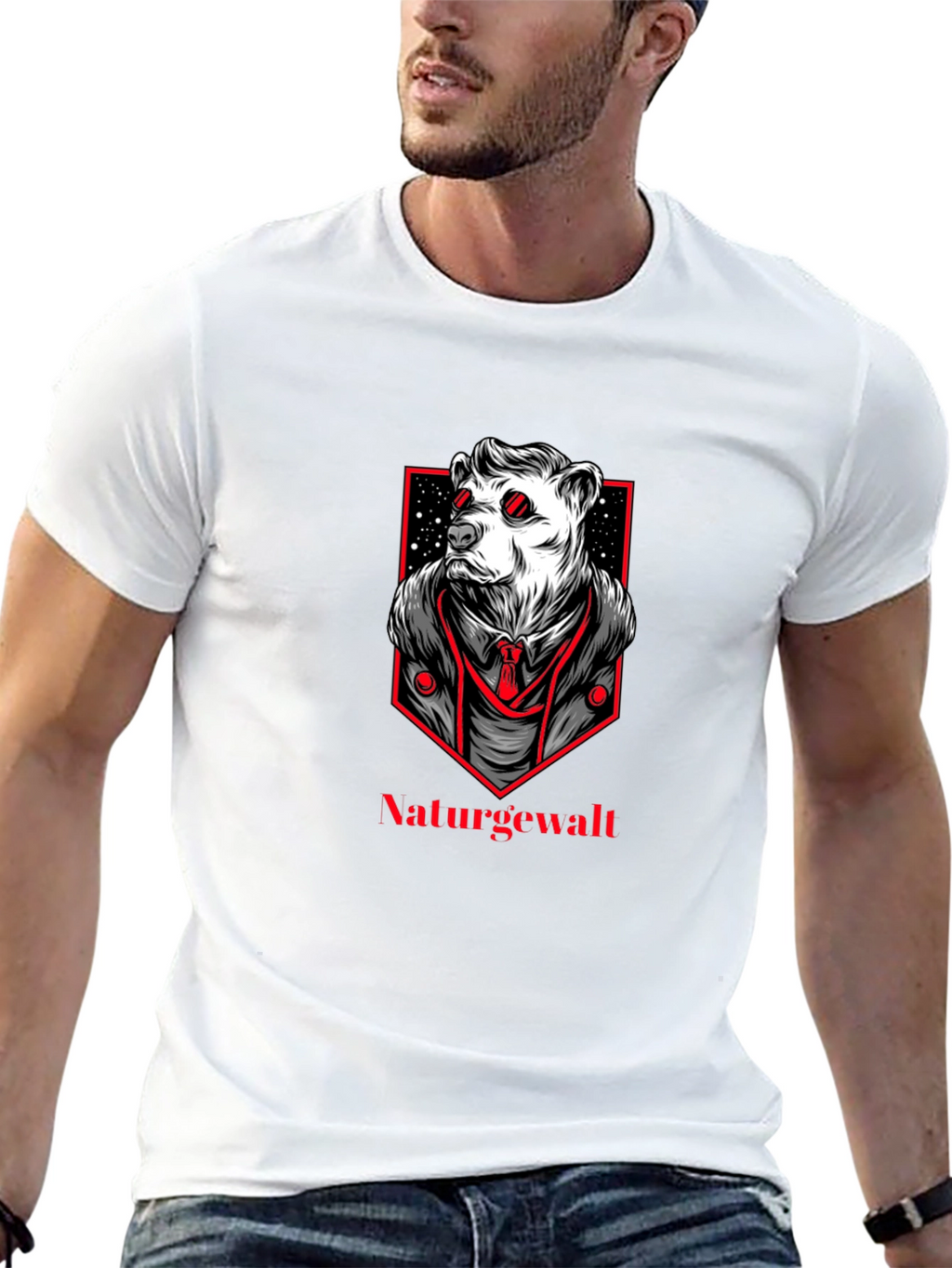Natures Force Bear Graphic Tee - Black