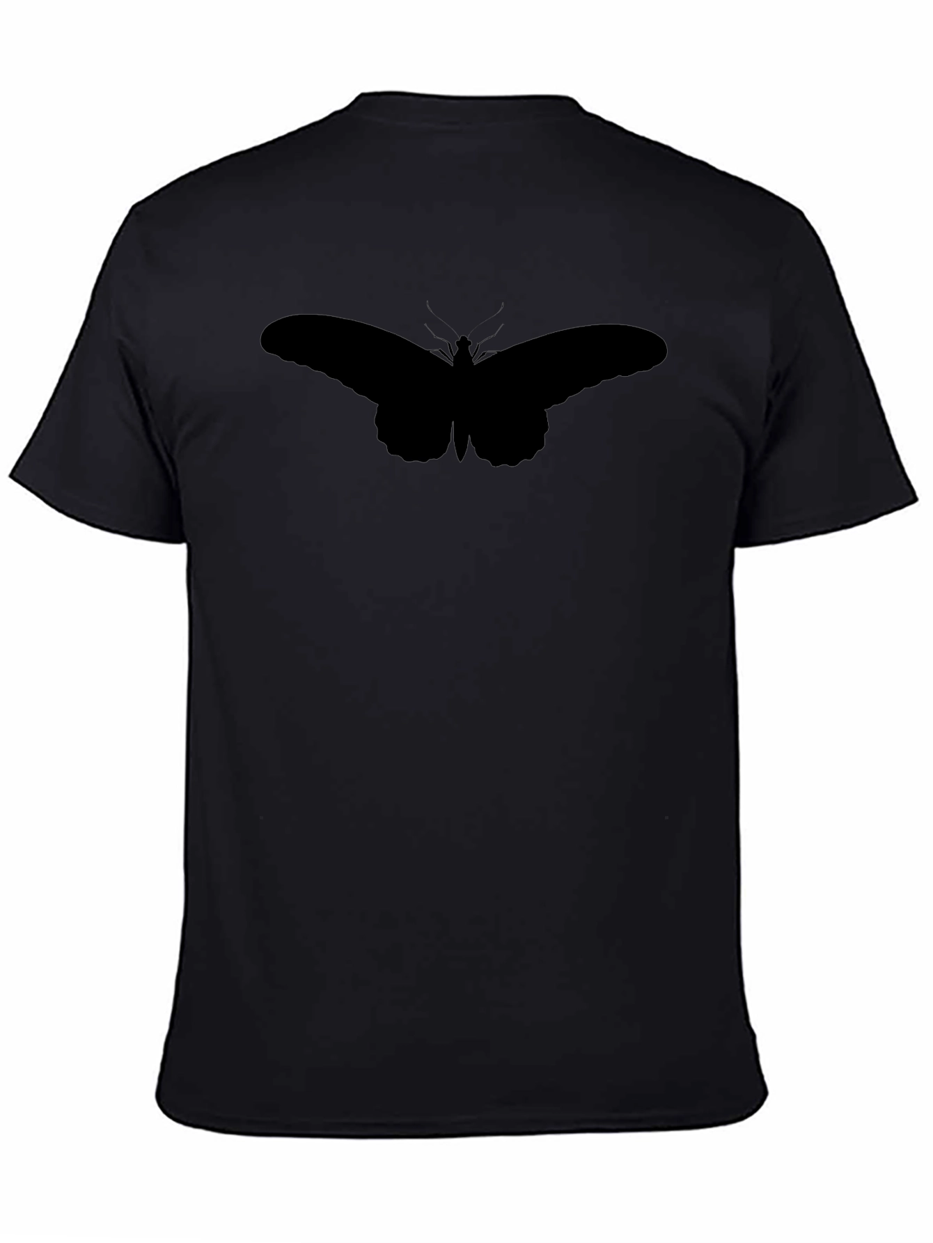 Butterfly Silhouette Graphic Tee - Black