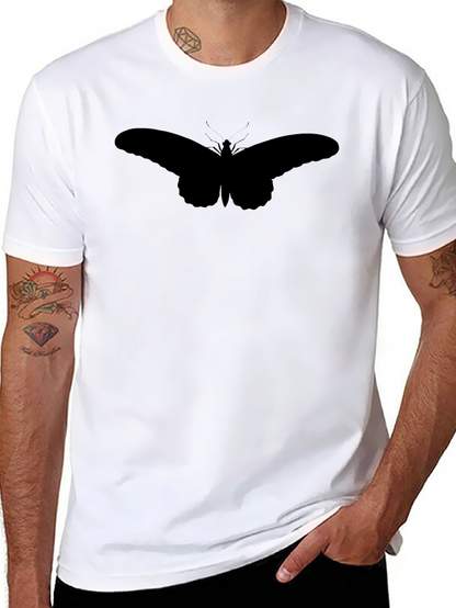 Butterfly Silhouette Graphic Tee - Black