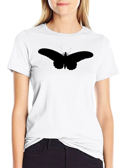 Butterfly Silhouette Graphic Tee - Black