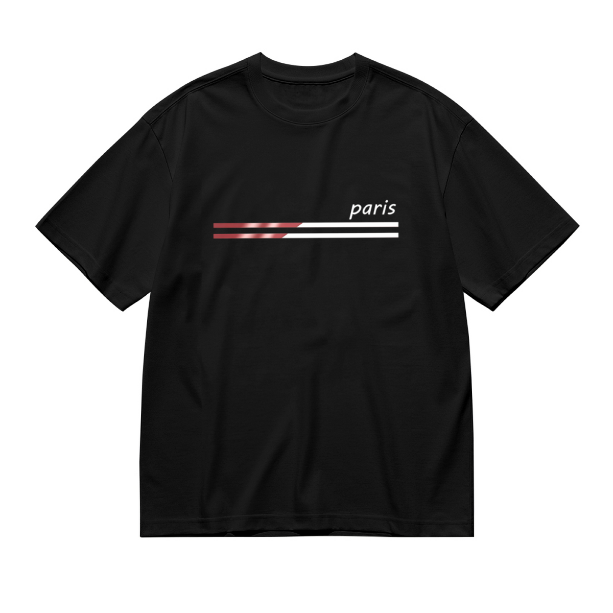 Premium Gold Metall Line Paris Casual T-Shirt