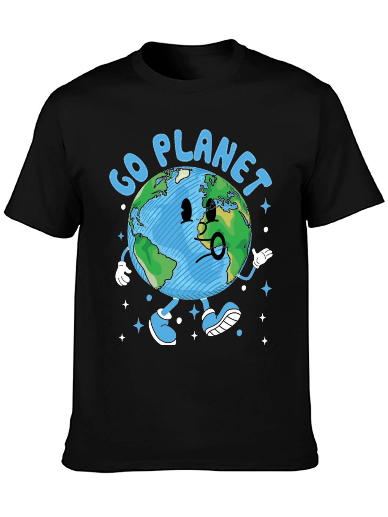 Go Planet T-Shirt - Earth Cartoon Graphic Tee