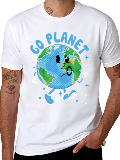 Go Planet T-Shirt - Earth Cartoon Graphic Tee