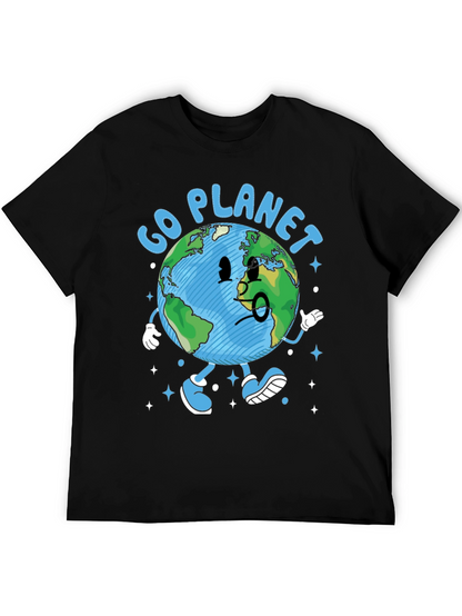 Go Planet T-Shirt - Earth Cartoon Graphic Tee