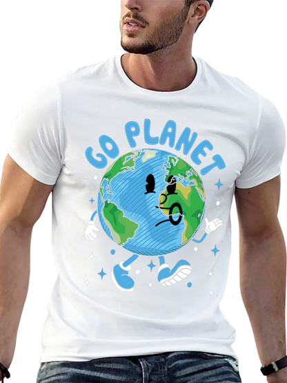 Go Planet T-Shirt - Earth Cartoon Graphic Tee