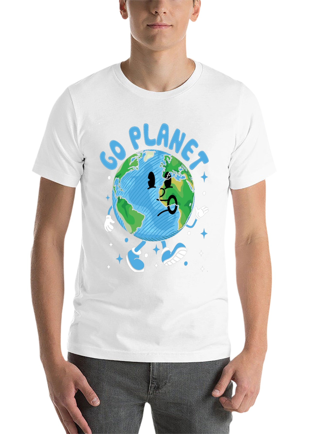 Go Planet T-Shirt - Earth Cartoon Graphic Tee