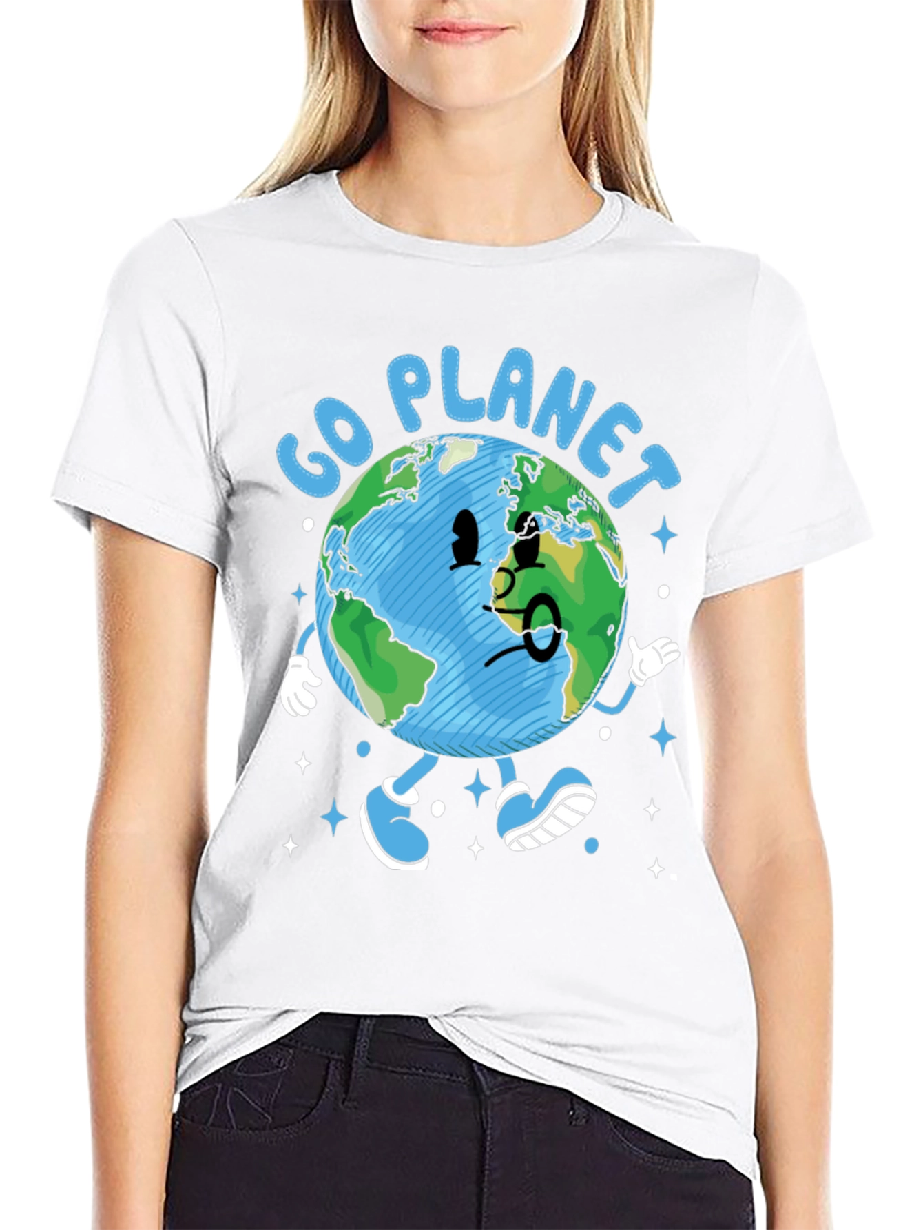 Go Planet T-Shirt - Earth Cartoon Graphic Tee