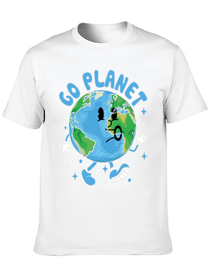 Go Planet T-Shirt - Earth Cartoon Graphic Tee