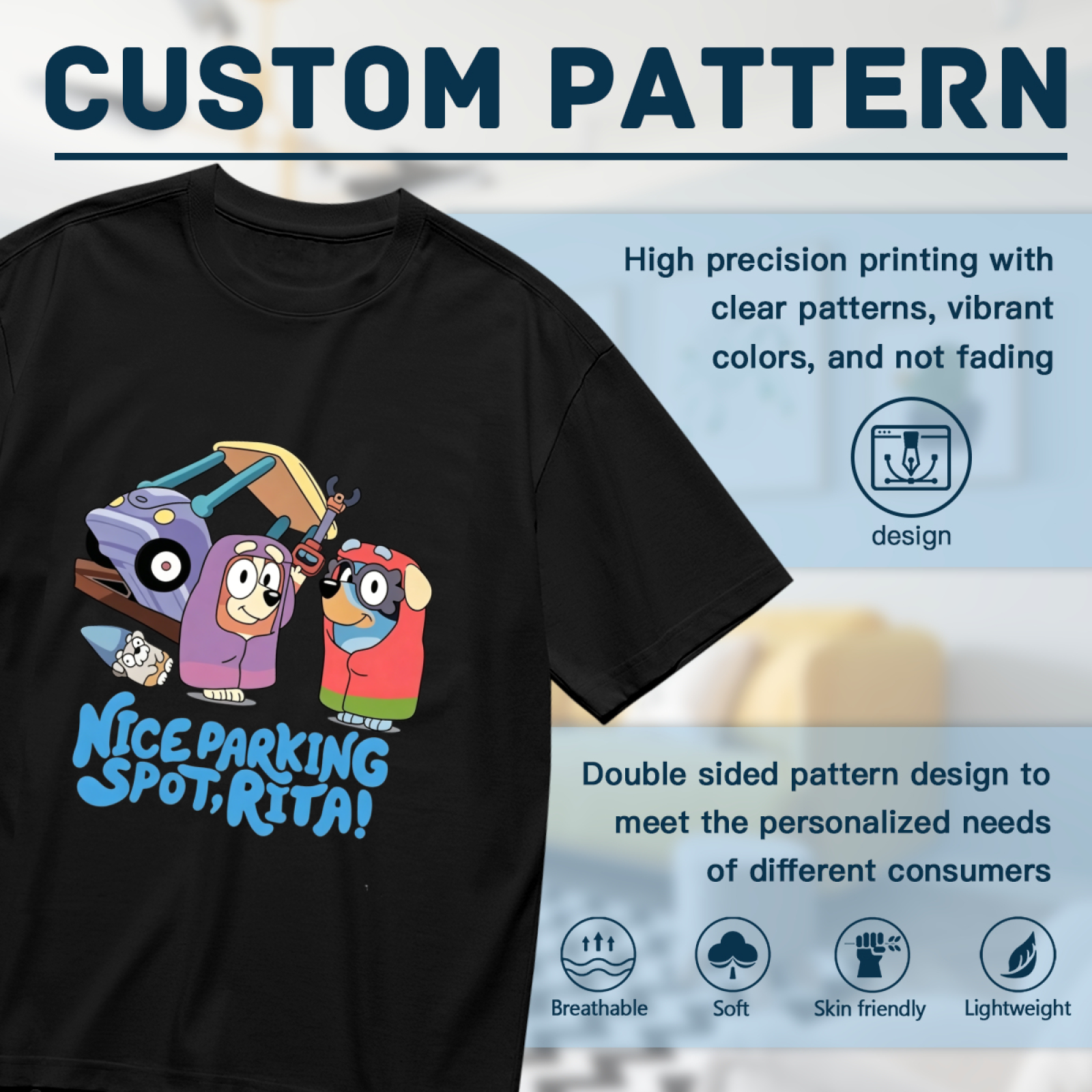 Nice Parking Spot Rita Bluey Grannies Fan Tee