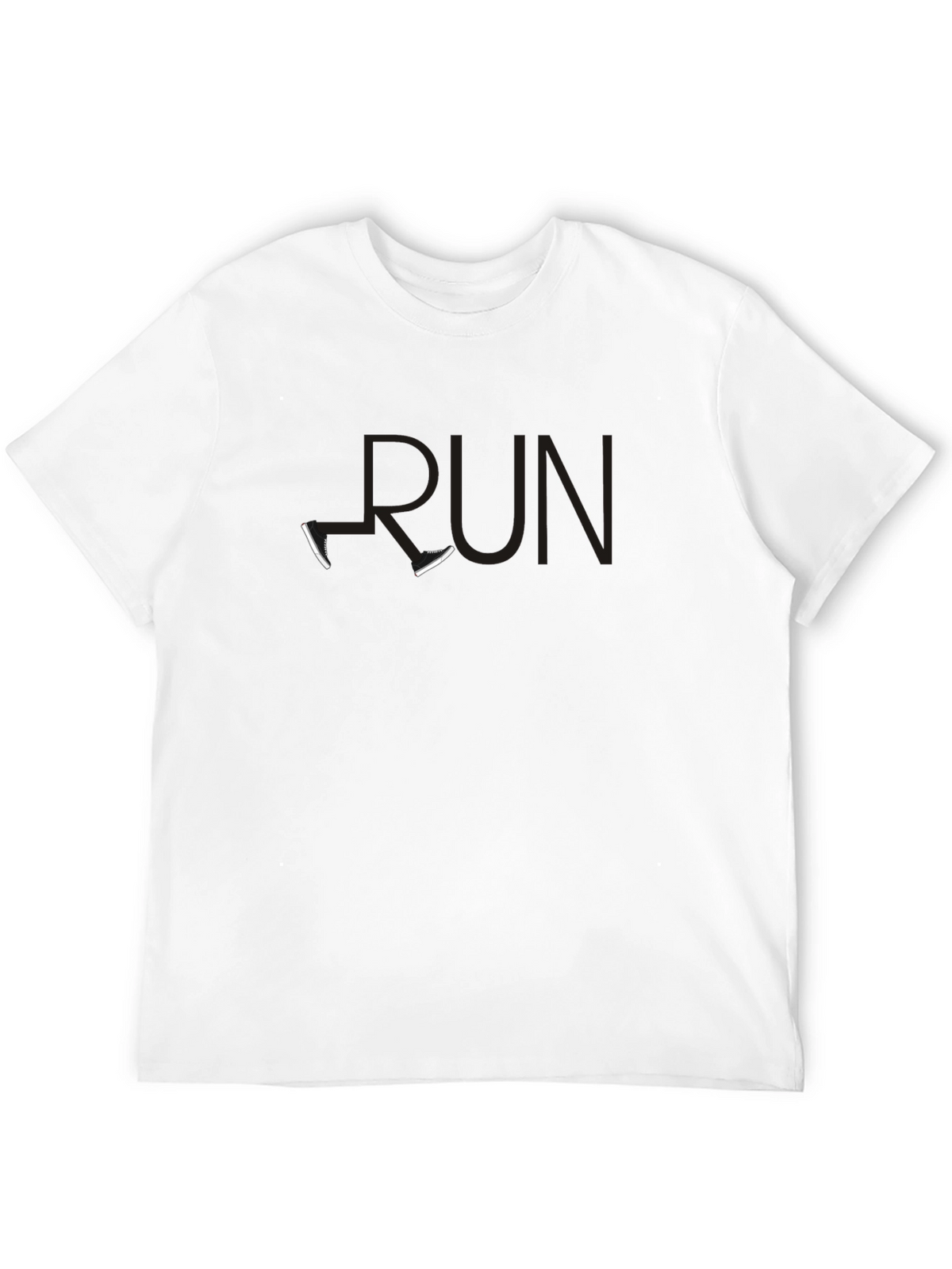 Black RUN T-Shirt with Shoe Accents