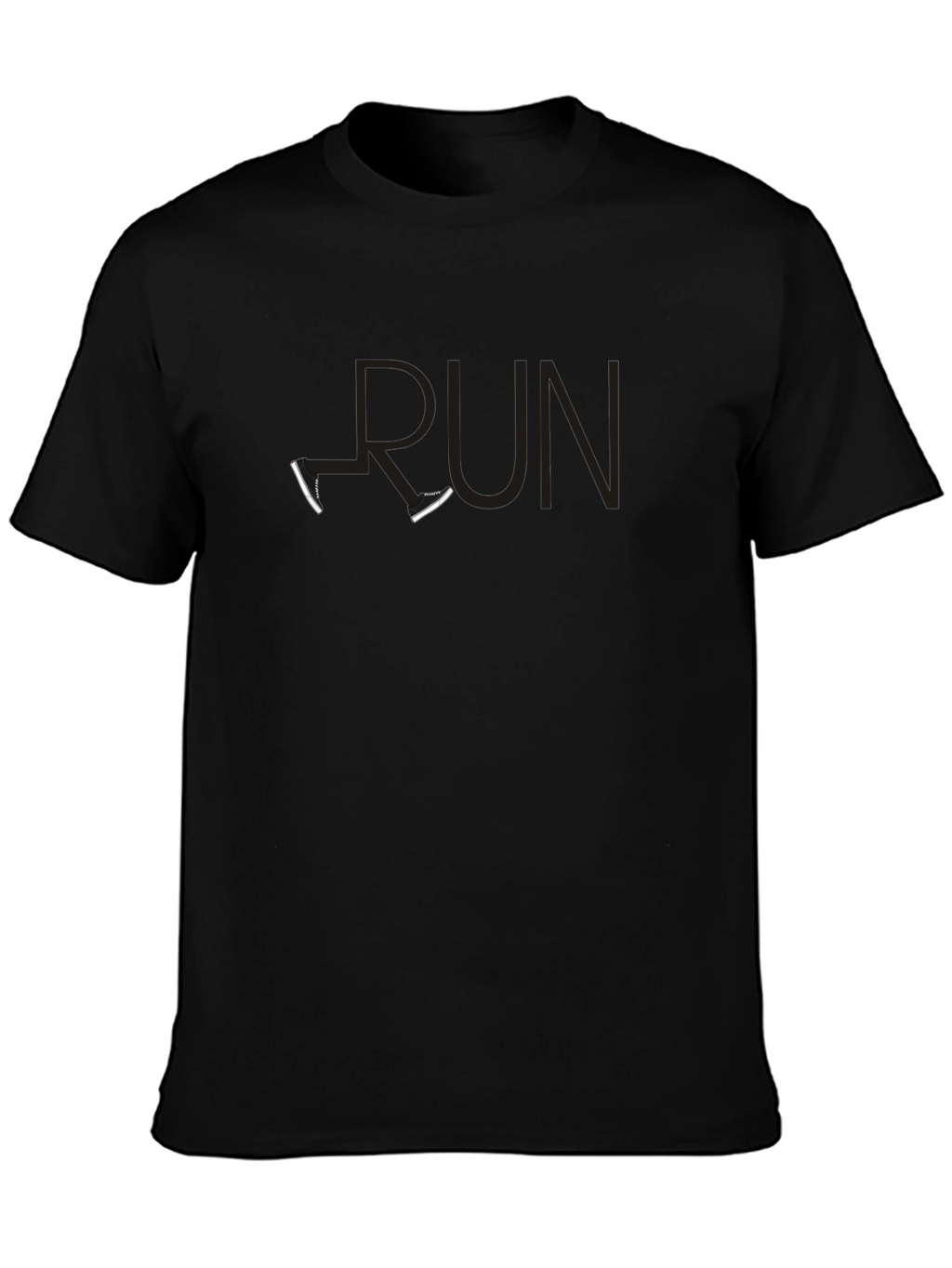 Black RUN T-Shirt with Shoe Accents