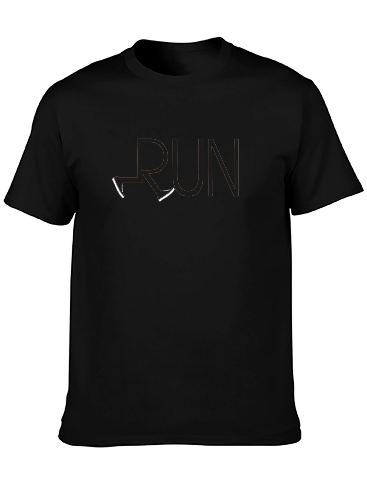 Black RUN T-Shirt with Shoe Accents