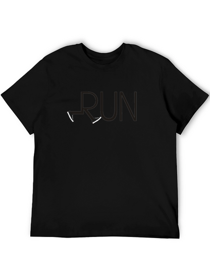 Black RUN T-Shirt with Shoe Accents
