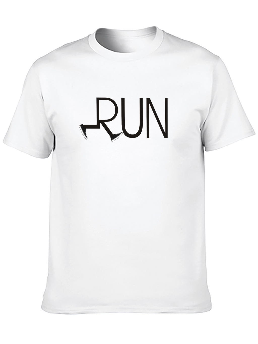 Black RUN T-Shirt with Shoe Accents